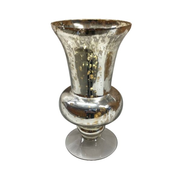 Deko Vase mit Vintage-Patina in Silber und Gold